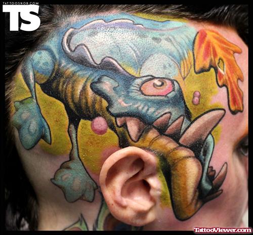 Colored Willgonzales Head Tattoo