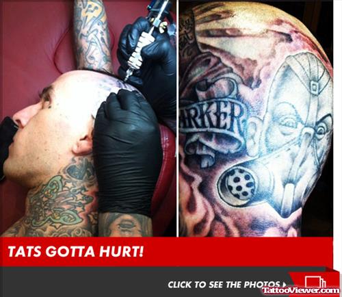 Amazing Travis Barker Head Tattoo
