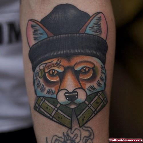 Gangster Fox Head Tattoo