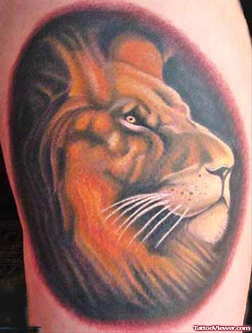 Awesome Lion Head Tattoo