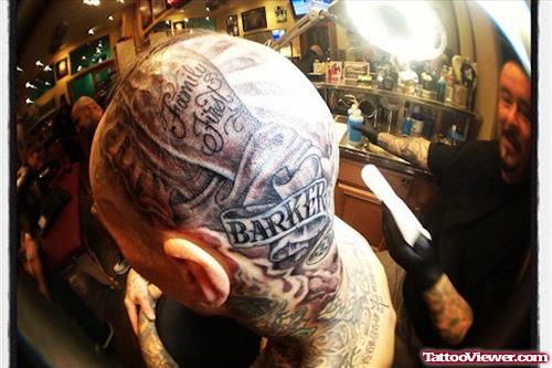 Travis Barker Head Tattoo