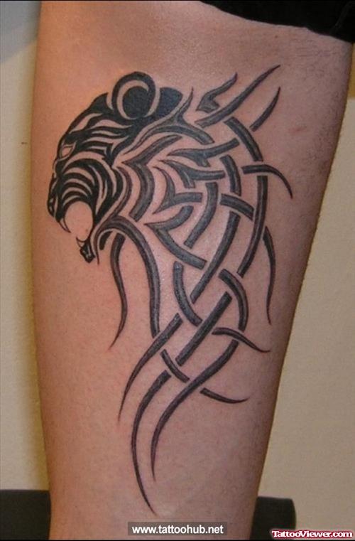 Awesome Tribal Tiger Head Tattoo