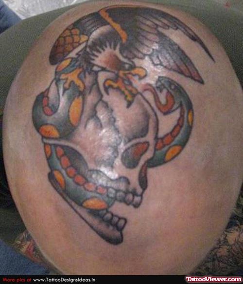 Skull And Eagle Head Tattoo