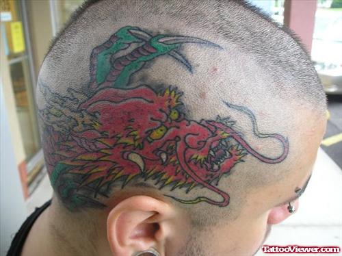 Color Dragon Head Tattoo