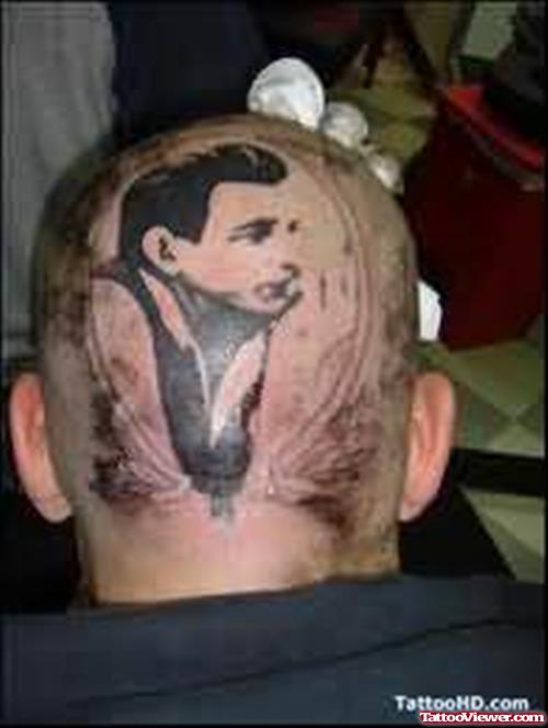 Man Tattoo On Back Head