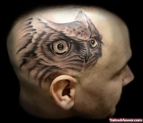 Cat Face Tattoo On Head