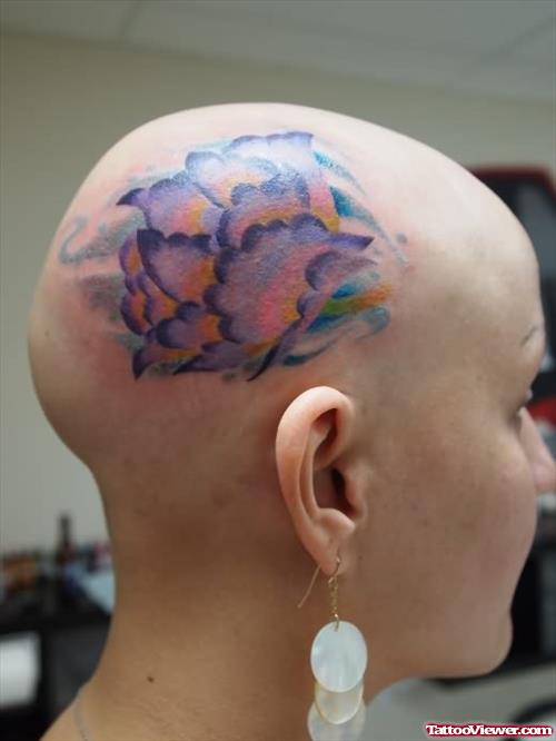 Flower Head Tattoo Design For Women