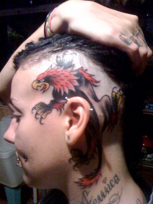 Color Ink Eagle Head Tattoo