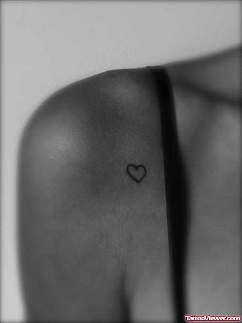 Tiny Heart Tattoo On Shoulder