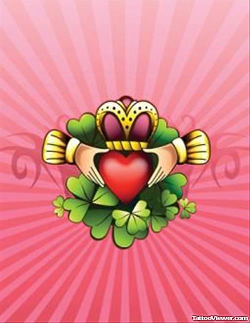 Cladddagh Heart Tattoo Design