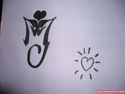 Shining Heart Tattoo Design