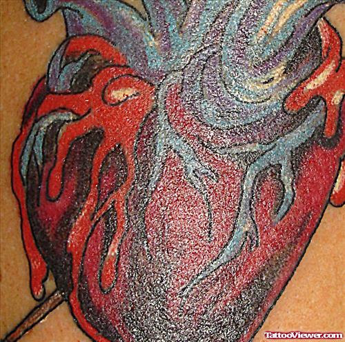 Awesome Colored Heart Tattoo