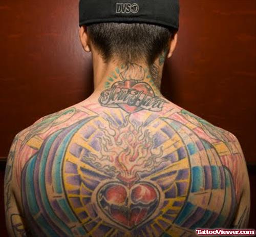 Sacred Heart Tattoo On Back