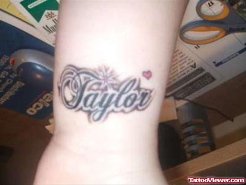 Taylor Red Heart Tattoo On Wrist