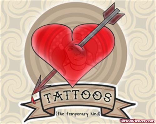 Heart With Arrow Tattoo Design