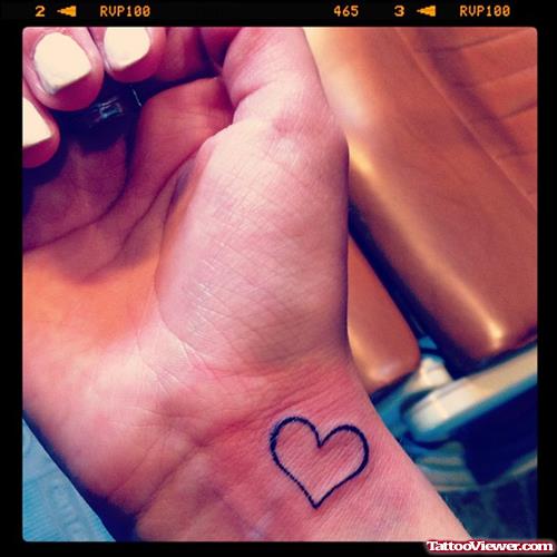 Right Wrist Heart Tattoo