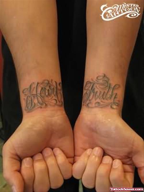 Heart Truth Tattoos On Wrists