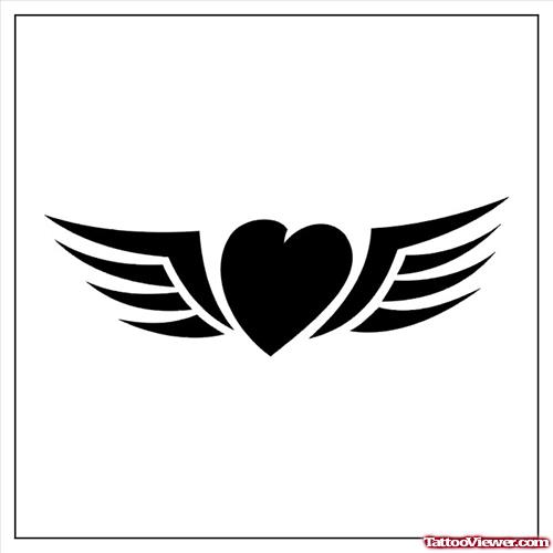 Tribal And Heart Tattoo Design