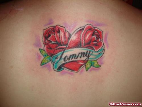 Tommy Banner And Heart Tattoo