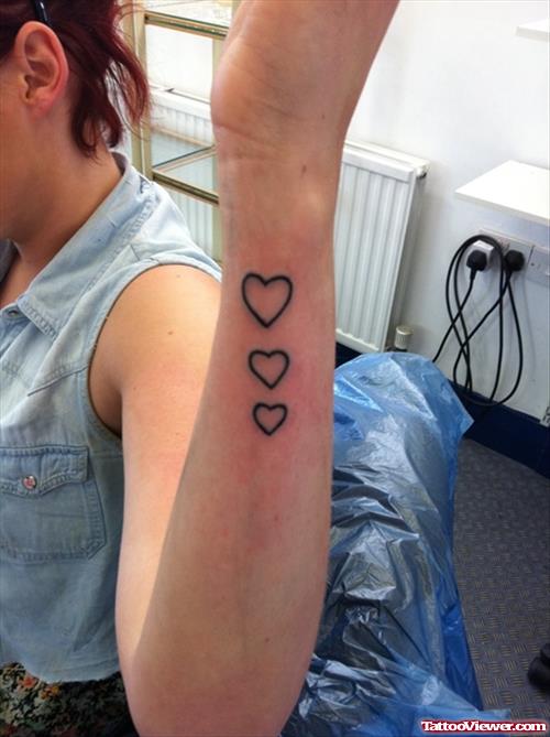 Left Arm Heart Tattoos On Wrist