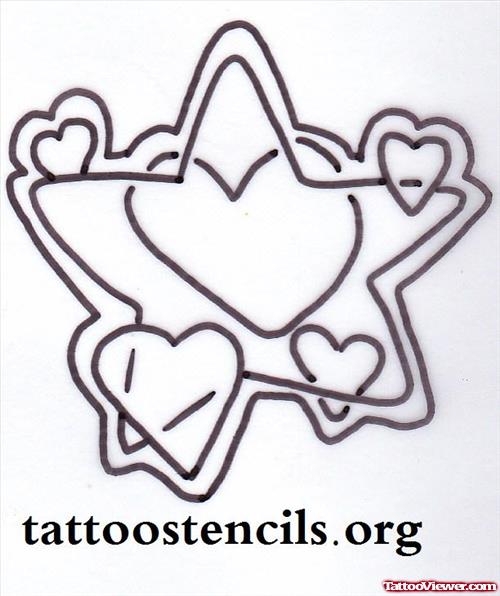 Heart And Star Tattoos Designs