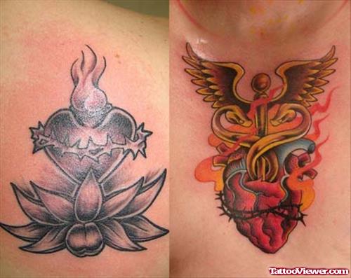 Sacred Heart Tattoos Designs