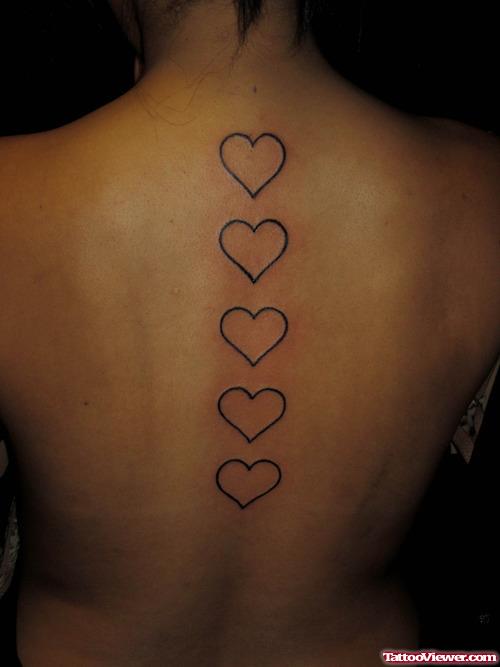 Heart Tattoos On Back Bone