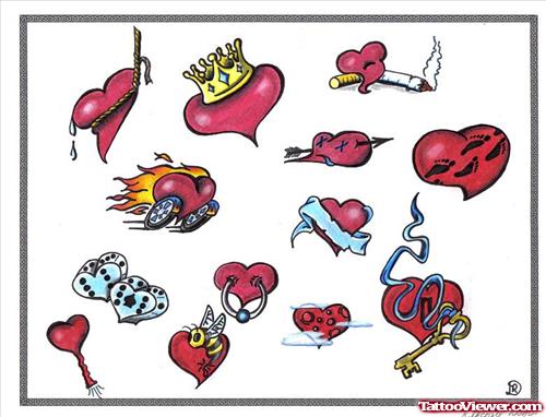 Awesome Red Heart Tattoos Designs
