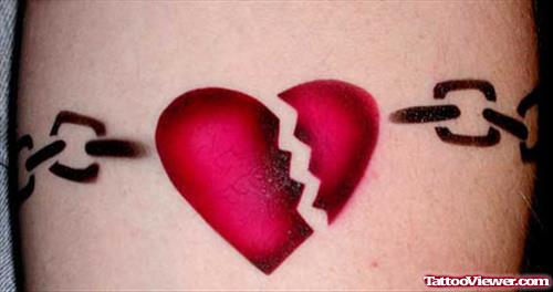 Broken Heart Tattoo On Bicep