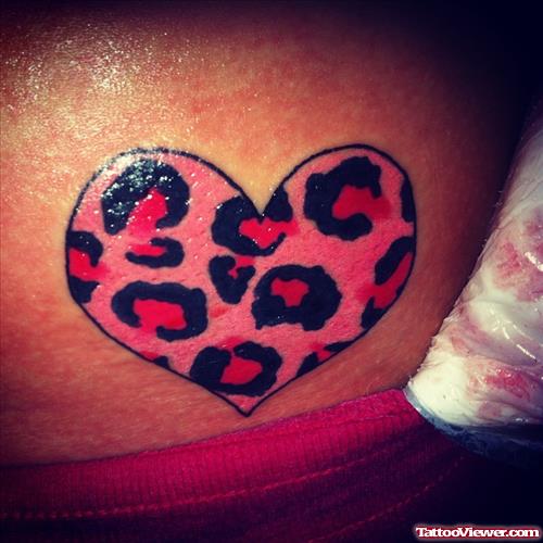 Leopard Print Heart Tattoo