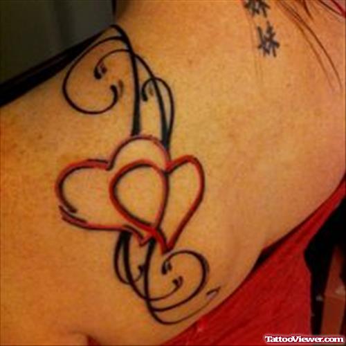 Left Back SHoulder Heart Tattoos