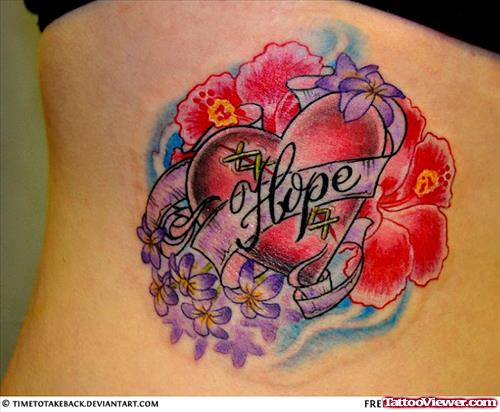 Hope Banner and Heart Tattoo
