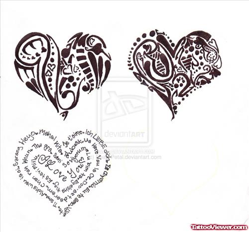 Hearts Tattoos Designs For Girls