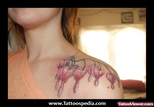 Bleeding Heart Tattoos On Left Shoulder