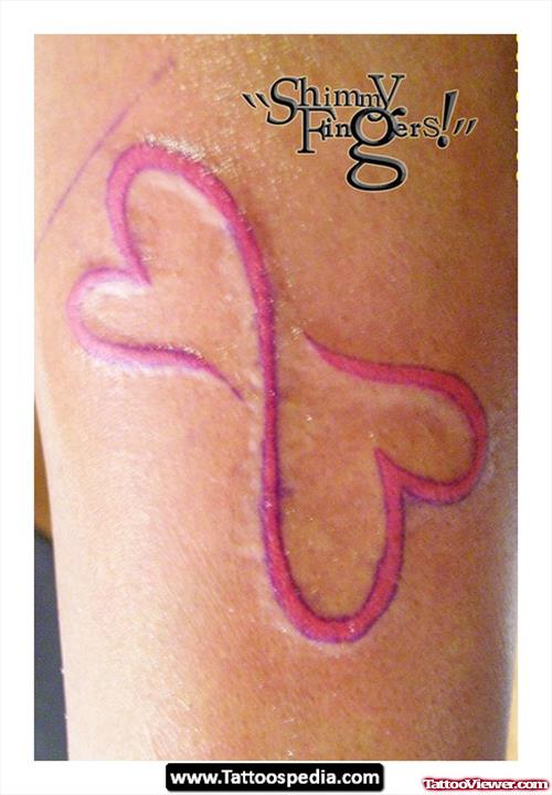 Pink Tribal Heart Tattoos