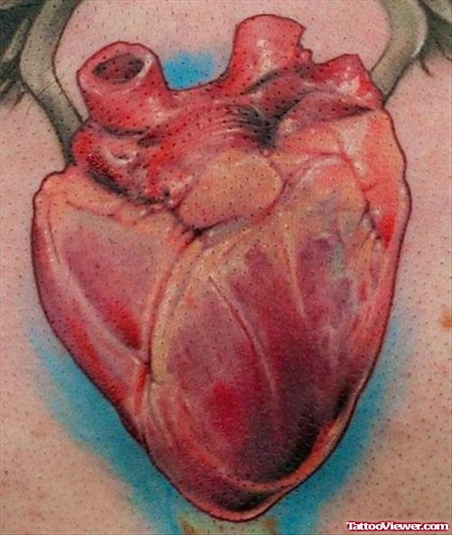 Awesome Grey Ink Heart Tattoo