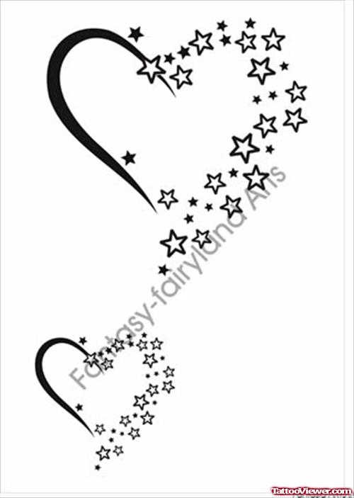 Stars And Heart Tattoos Designs