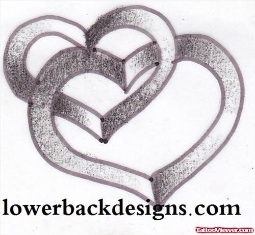 Grey Ink Heart Tattoos Designs