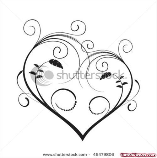 Best Swirl Heart Tattoo Design