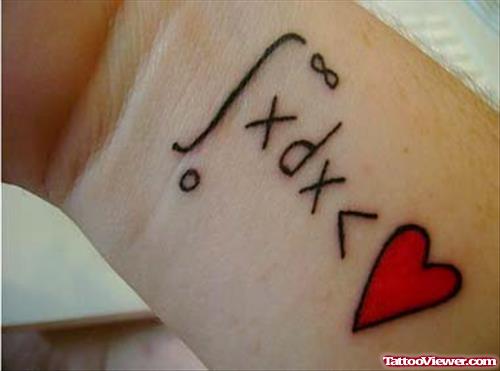 Awesome Red Ink Heart Tattoo On Wrist