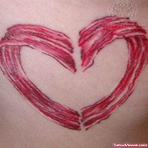 Bacon Red Heart Tattoo