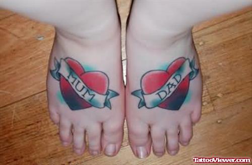Extreme Foot Hearts Tattoo
