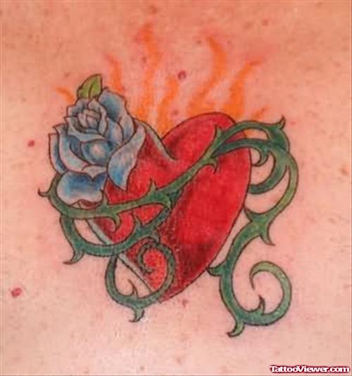 Cute Red Heart Tattoo