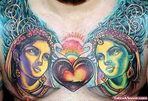 Wonderful Heart Tattoo With Beautiful Girls