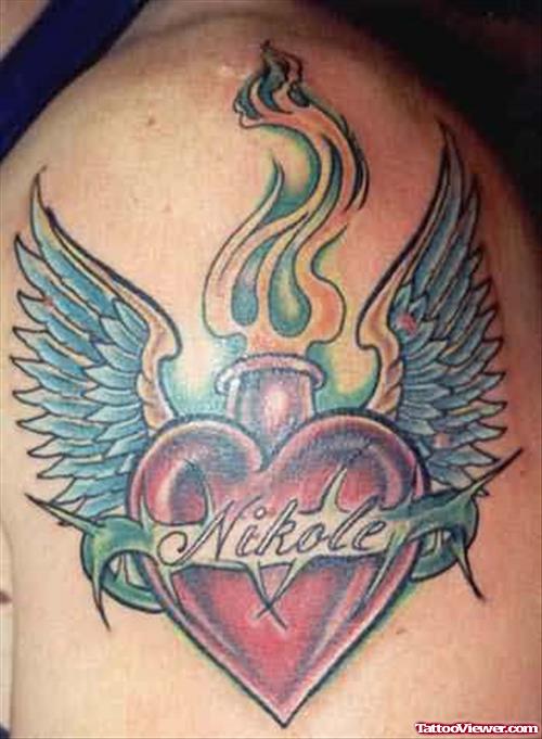 Beautiful Flying Heart Tattoo