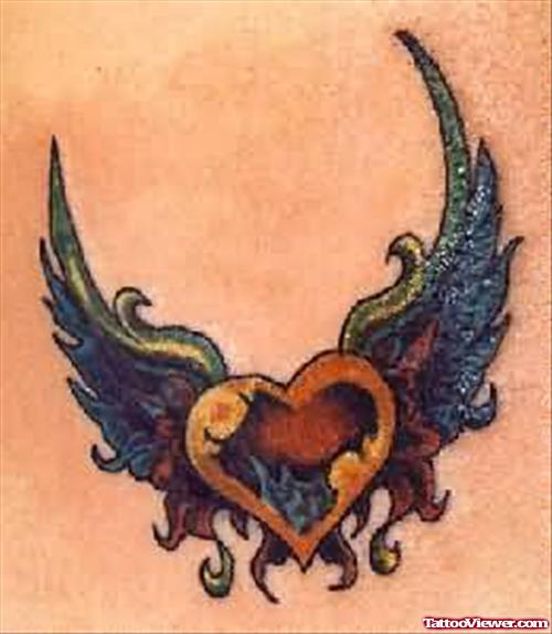 Cute Flying Heart Tattoo