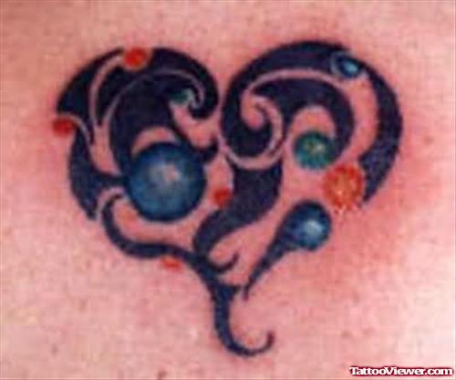 Trendy Heart Tattoo Design