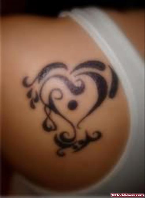 Back Shoulder Heart Tattoo