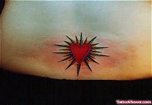 Little Heart Tattoo On Lower Waist