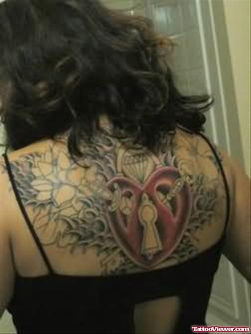 Terrific Heart Tattoo On Back